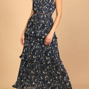 NWT navy floral Lulus dress